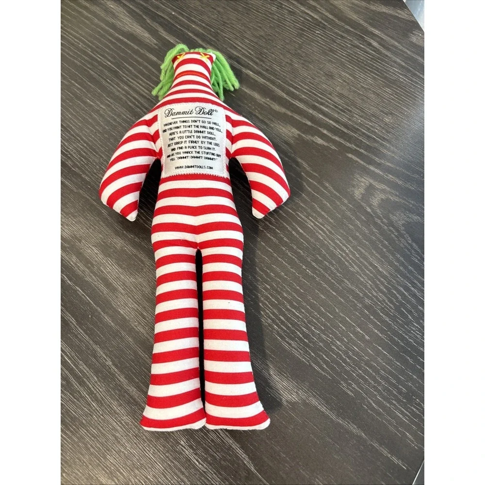Dammit Doll Red Polka Dot & Striped Stress Relief Toy Plush‎ Gift